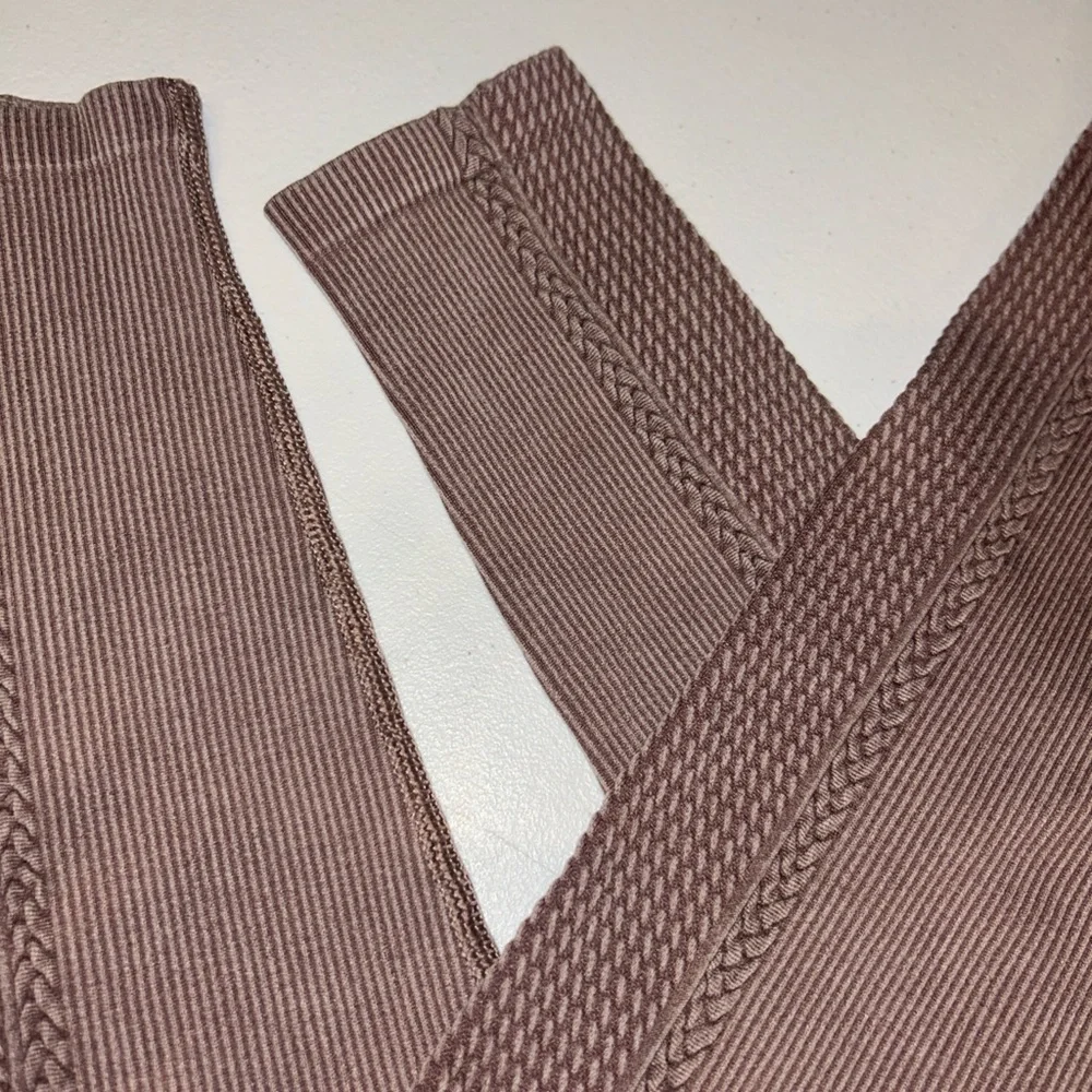OFFLINE By Aerie Big Chill Seamless Mauve Full Length High Waisted Activewear XS